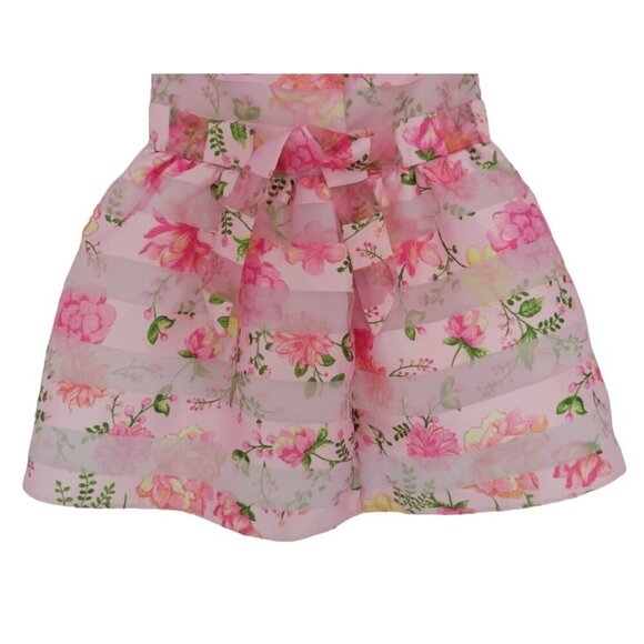 Wonder Nation Girls Pink Polyester Floral Print Rosette Dress, Size 2T. - Picture 7 of 9